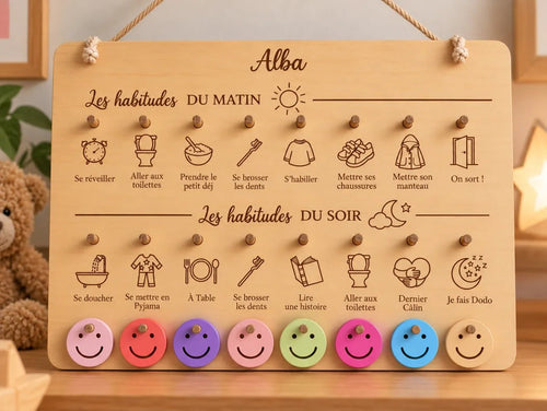 Tableau Montessori personnalisé avec le prénom Alba